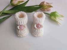 Scarpine Scarpette Neonata Nascita Fatte a Mano Lana Uncinetto Crochet Handmade 