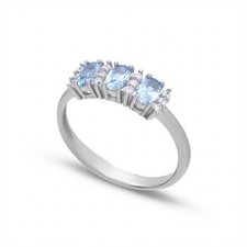Anello Trilogy Topazio Azzurro