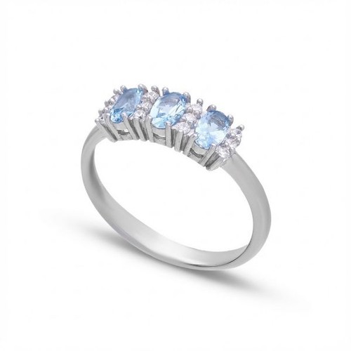 Anello trilogy topazio azzurro - anello,