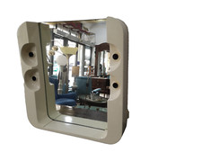 Specchio da Bagno Vintage a 4 luci in Plastica Bianca anni 70