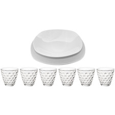 Servizio Piatti 24 Pezzi Per 6 Persone Con Bicchieri Effetto Risalto