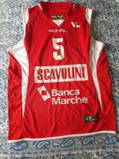 MAGLIA CANOTTA SHIRT BASKET PESARO SCAVOLINI MATCH N°5 ROYAL VICTORIA LIBERTAS