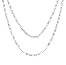 Massiccio 10K Oro Bianco 2.5mm