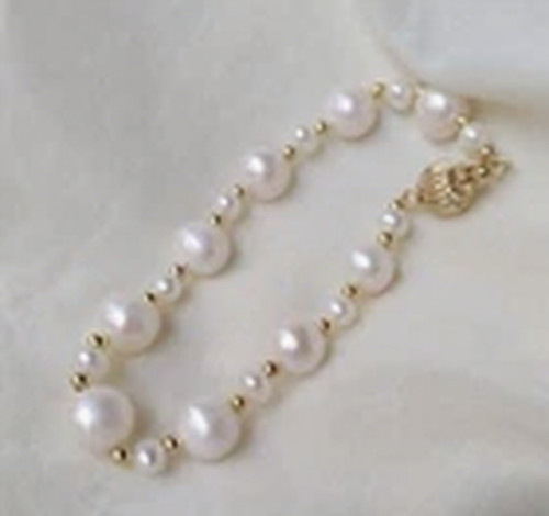 Bracciale perle bianche - bracciale,