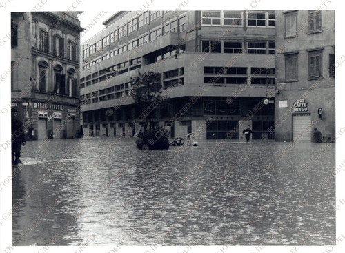 1966 firenze novembre piazza - firenze,