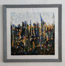 Mario Schifano 100×100cm "Splendore del floricoltore" 1997  IN CORNICE