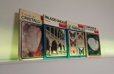 Lotto di 4 libri 'I documentari' (De Agostini), conchiglie, farfalle, cristalli