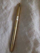 Papermate penna a sfera color oro e decorazioni cuori, vintage 80s