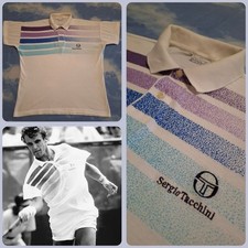 POLO vintage 80s SERGIO TACCHINI MATS WILANDER tg 6 circa L- XL made Italy RARE 