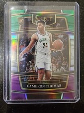 Cameron Thomas 2021-22 Select Concourse Green White Purple Prizm RC BrooklynNets