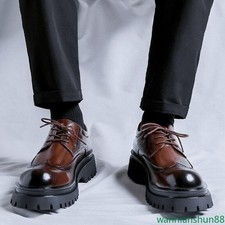 Scarpe uomo chic ecopelle plateau antiscivolo party creeper casual club Oxford