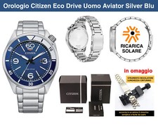 Orologio Citizen eco drive uomo  aviator Blu AcciaioNuovo