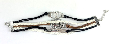 Bracciale pelle multi - bracciale, charm