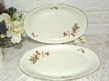 VINTAGE BOGEN CDP PORCELLANA COPPIA PIATTI OVALI DA PORTATA CM33X20