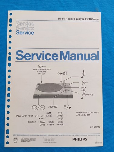 Philips f7135 record - f7135, hi-fi