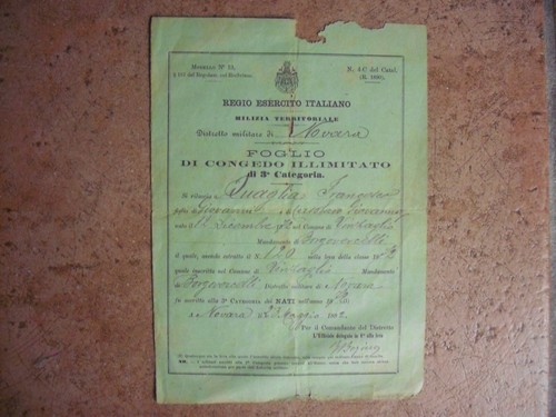 1892 raro foglio - foglio, congedo