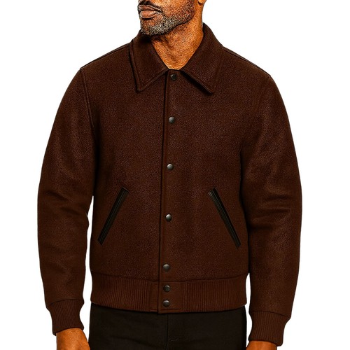 Bomber uomo letterman lana - bomber,