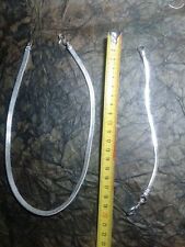  collana 48 CM BRACCIALE 20 CM bagno argento indiano  SNAKE   br picc piatto