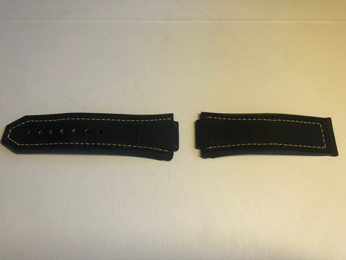 Hublot leather rubber strap - leather/rubber,