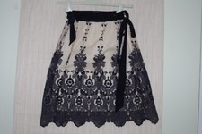 Gonna in pizzo nero panna