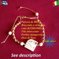 Bracciale pera mangrovia osso di toro Cuba Trinidad linea intreccio pezzo unico