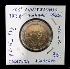 2 EURO 2012 100° ANNIVERSARIO DELLA MORTE DI GIOVVANNI PASCOLI