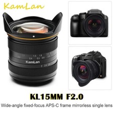 Kamlan 15 mm F2.0 APS-C obiettivo grandangolare manuale per Canon EOS-M Sony E Fuji X M43