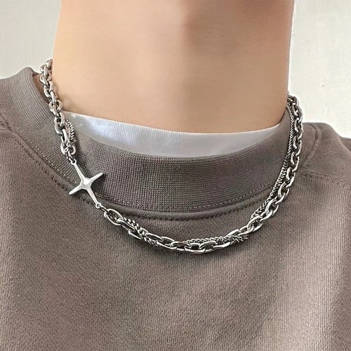 Collana catena acciaio a - catena,