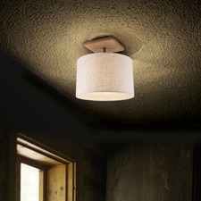 Plafoniera Tessuto Legno
