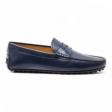 Mocassini In Pelle Tod's Gommino Penny Da Uomo Blu UK 6 US 7.5 - Nuovo $695