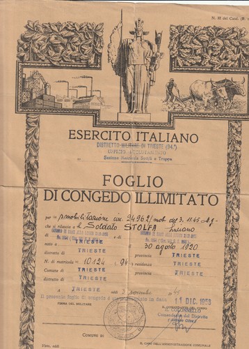 Foglio congedo illimitato - di,