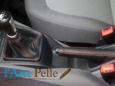 Seat Ibiza 6J cuffia cambio e freno a mano in pelle nera cucitur