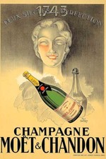 Poster Locandina Pubblicità Champagne Drink Moet Chandon Stampa Vintage 50x70 Cm