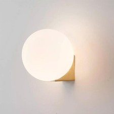 Applique da Parete Attacco G9 Sfera Acrilico Oro Portalampada Moderno da Interno