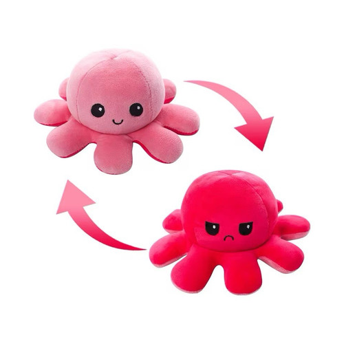 Peluche reversibile polpo rosa