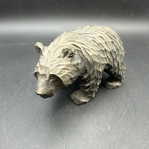 Statua legno orso marrone - in,