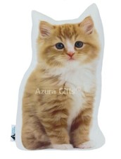 Ginger Long Hair Shaped Cat Cushion By Azura Gifts - Small
