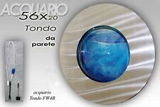 ACQUARIO TONDO 56*20 CM FISSAGGIO MURO PARETE + KIT COMPLETO CORNICE MET CROMO 