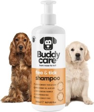 Buddycare Shampoo per Cani Antipulci e Zecche, elimina Acari Detergente Tea 500g
