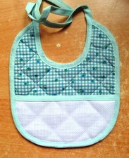 BAVAGLINO BAVETTA NEONATO * DA RICAMARE *TESSUTO FANTASIA T ° TASCA in TELA AIDA