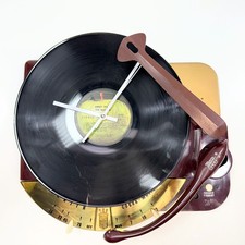 Orologio da parete giradischi Zenith vintage riutilizzato THE BEATLES ABBEY ROAD OOAK
