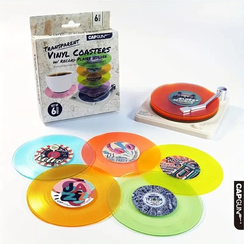 Tropical record coasters with - tropical,