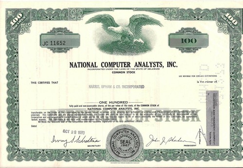 Certificato stock national - certificato,