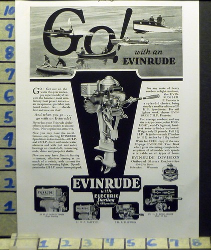 1930 evinrude barca - a, motore