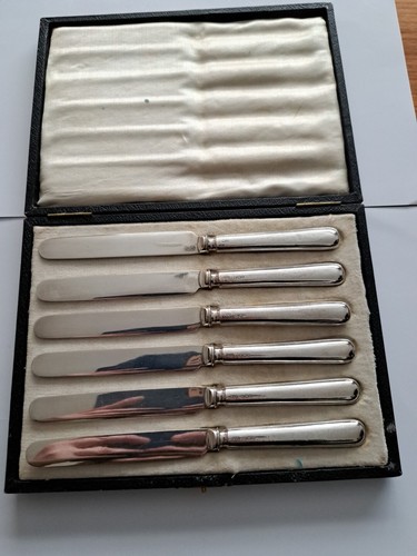 Cased set antique silver - cased,
