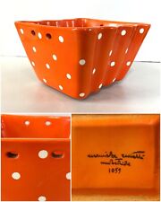 ANTICO VASO CERAMICA SMALTATA Rometti UMBERTIDE ARANCIONE POIS BIANCHI
