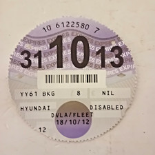 2013  Oct Old Tax Disc