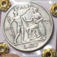 Regno d'Italia 20 lire Littore 1928 BB+ NC Periziata - Original Cetificate