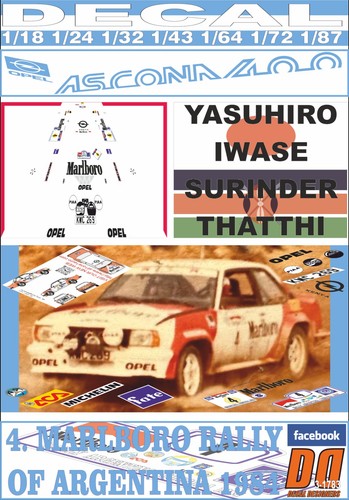 Decal opel ascona - decal, y.