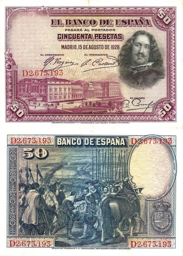 Spagna pesetas 1928 - spagna, 50